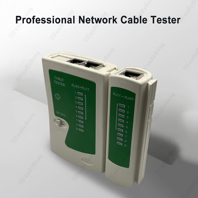 2 In 1 Network Cable Tester RJ45 Ethernet Cable Tester Lan Test Tool for Cat5 Cat6 CAT7 8P 6P LAN Cable and RJ11 Telephone Cable