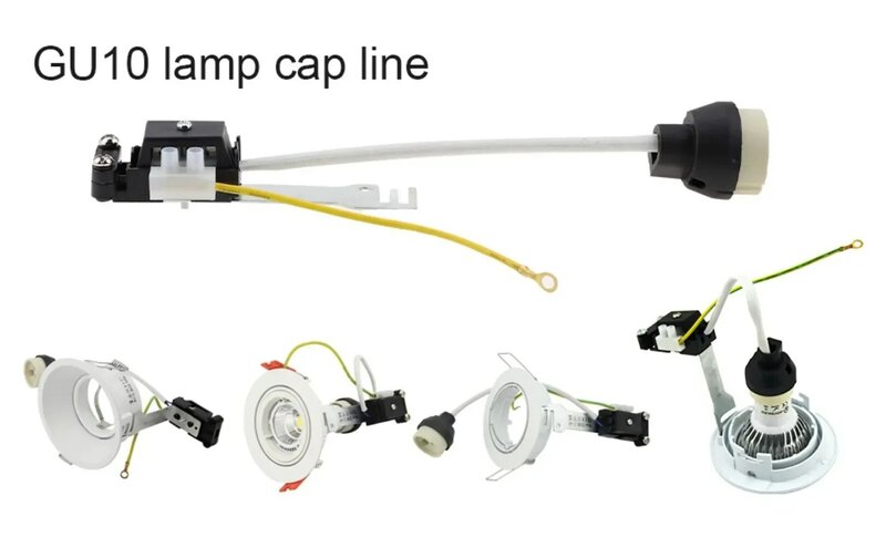 할로겐 전구 소켓, MR26 세라믹 플라스틱 GU10 다운라이트 램프 홀더 와이어 커넥터 소켓