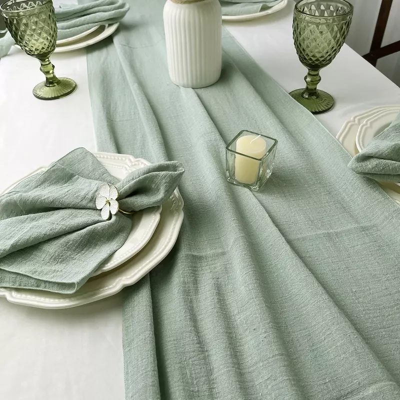 Guardanapos de algodão verde sábio, gaze, decoração do casamento, mesa de jantar, toalha de chá, festa, uso diário, 30x30cm, 100pcs