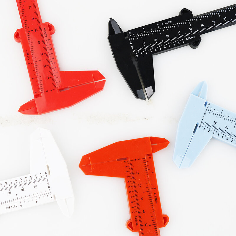 Calibradores Vernier de doble escala, herramienta de medición de diámetro de profundidad, regla de plástico, 0-150mm