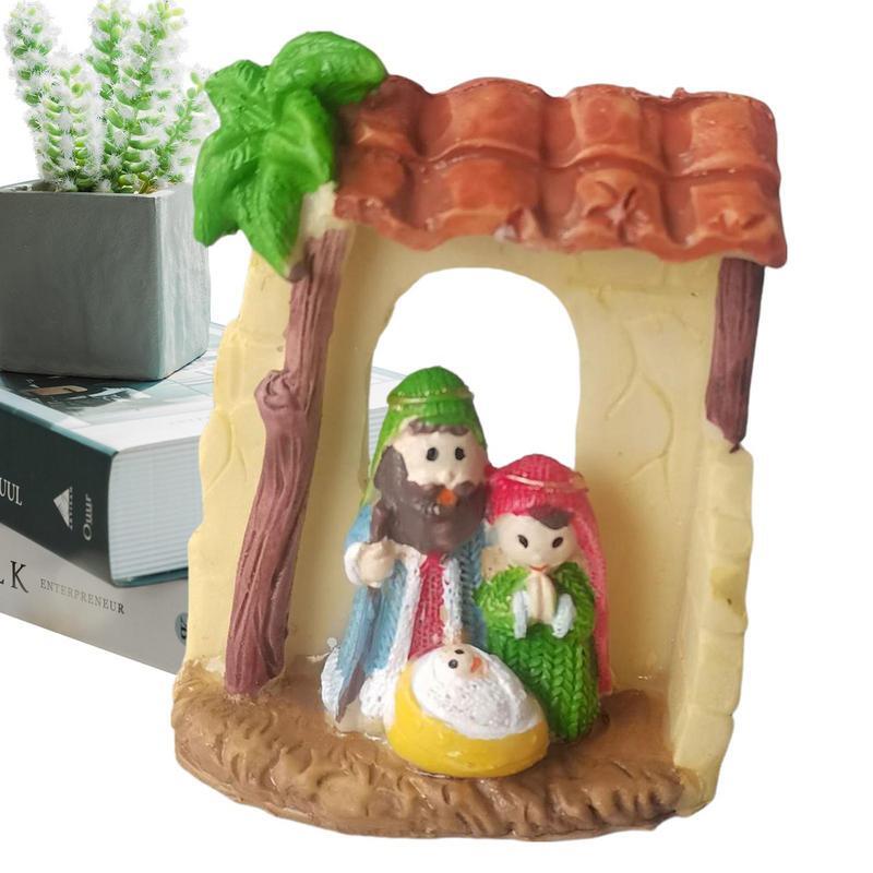 Mini figurine de scène de la Nativité, statue de Jésus, décoration d'intérieur, accents pour chambre à coucher, salle d'étude, salon