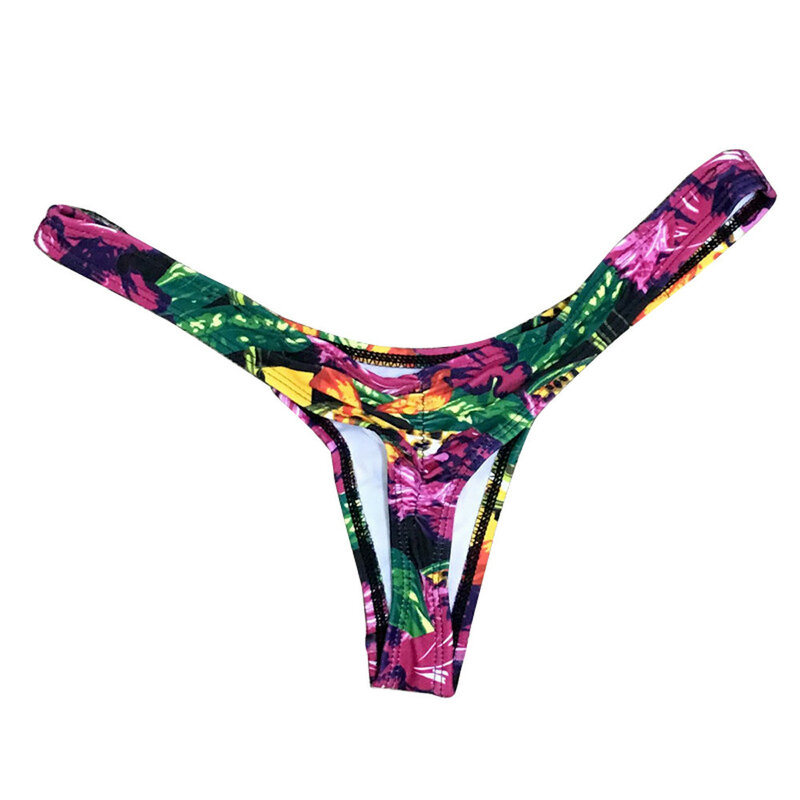 Bikini wanita cetak Brasil Thong bawah pakaian renang pantai mandi pakaian renang musim panas pantai nyaman seksi Thong Bikini 2023 Mujer