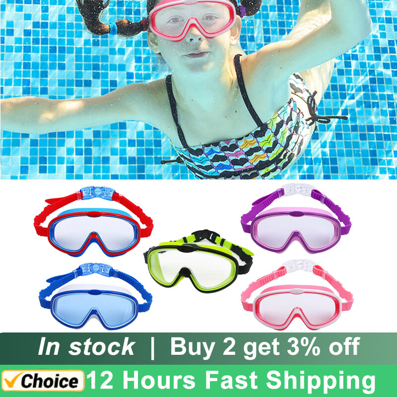 Occhialini da nuoto bambini impermeabile Swim Diving Mask Eyewear UV Anti Fog Pool Water Sport occhiali montatura grande per bambini adolescente