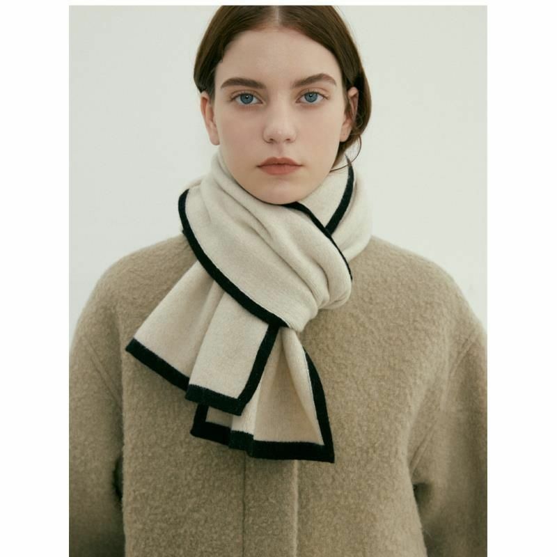 Koreanischer Stil Winter warmer Woll schal für Frauen Design gestreifte elastische Stricks chals weibliche Bandana dicken Halstuch Schal