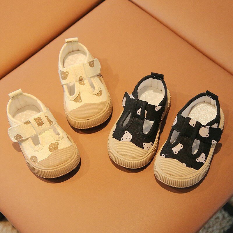 Sepatu kanvas lembut Bayi Balita laki-laki perempuan, sneaker pertama jalan, sepatu kain lembut nyaman musim panas musim semi