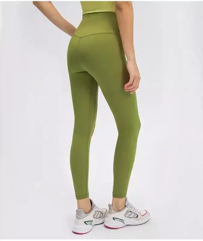 Leggings esportivos de cintura alta Lulu-Align para mulheres, calças elásticas de ioga, fitness confortável, push-ups