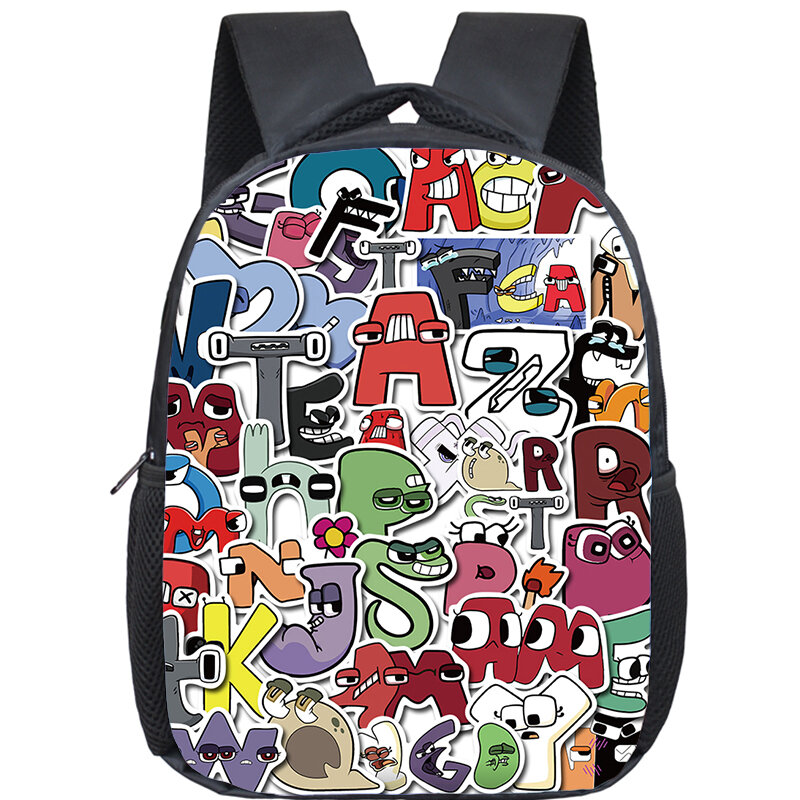 Funny Alphabet Lore Backpack for Kids Kindergarten Bookbag Letter School Bags Children Cartoon Rucksack Boys Girls Schoolbag