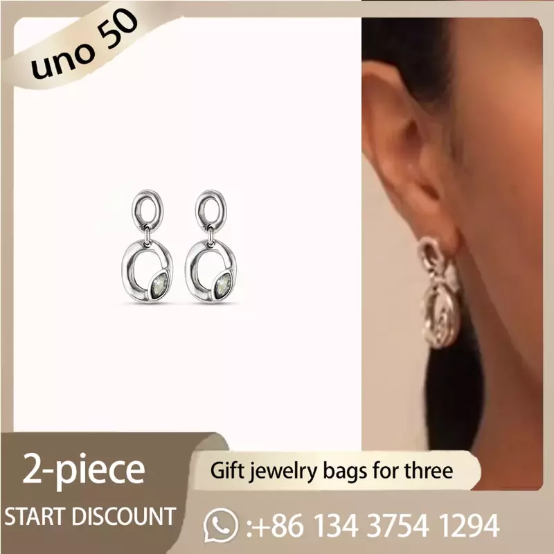 2024 Classic UNO DE 50 Popular 925 Silver Stud Earrings Romantic Jewelry For Women Valentine's Day Gifts