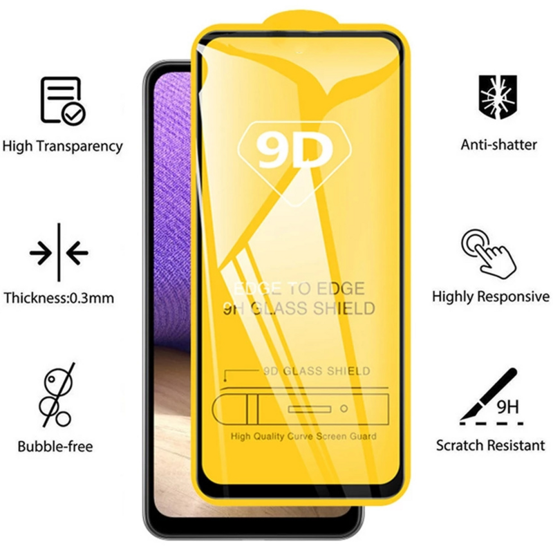 9D Screen Protector For Xiaomi Redmi Note 12 11 10 Pro 13C 10C 10S 9A 9C 9T Mi 11T Pro 11 12 Lite Poco X3 X5 Pro Tempered Glass