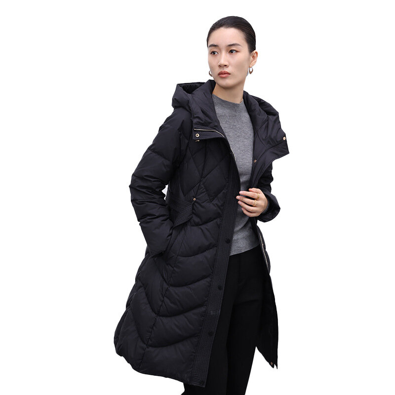 LHX – manteaux en duvet de canard blanc FW pour femmes, nouvelle mode 2022, X-LONG