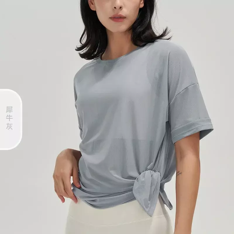 Yoga Clothes Short Sleeve Mesh Sports T-shirt Women's Quick-drying Clothes Summer Breathable Loose Sports Blouse Fitness Jacket