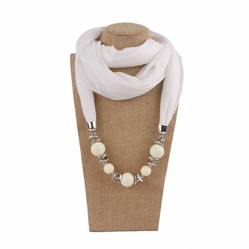 Colliers de la présidence pour femmes, foulard de tête, perles de mode, document solide, bijoux bohèmes élégants, châle