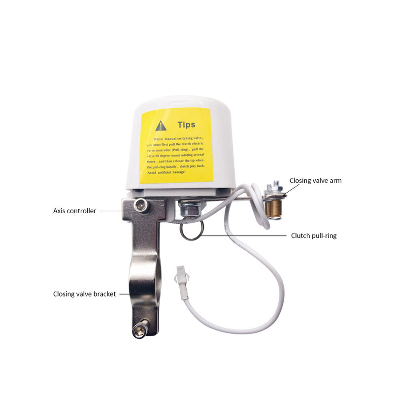 Gás leakeage sensor detector de gás lpg natural sistema de alarme voz alarme com dn15 válvula manipulador para segurança em casa inteligente