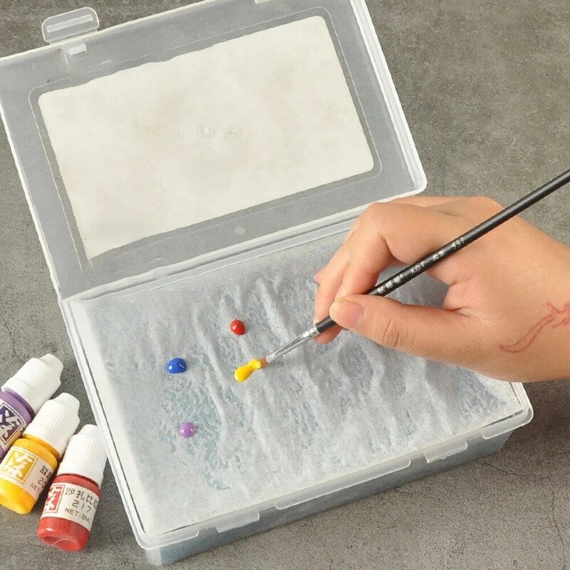 Model Coloring Operated Box Wet Palette Tray with Water Guide Paper Model Craft Hobby DIY Tools Decals Stickers Moisturizing Box