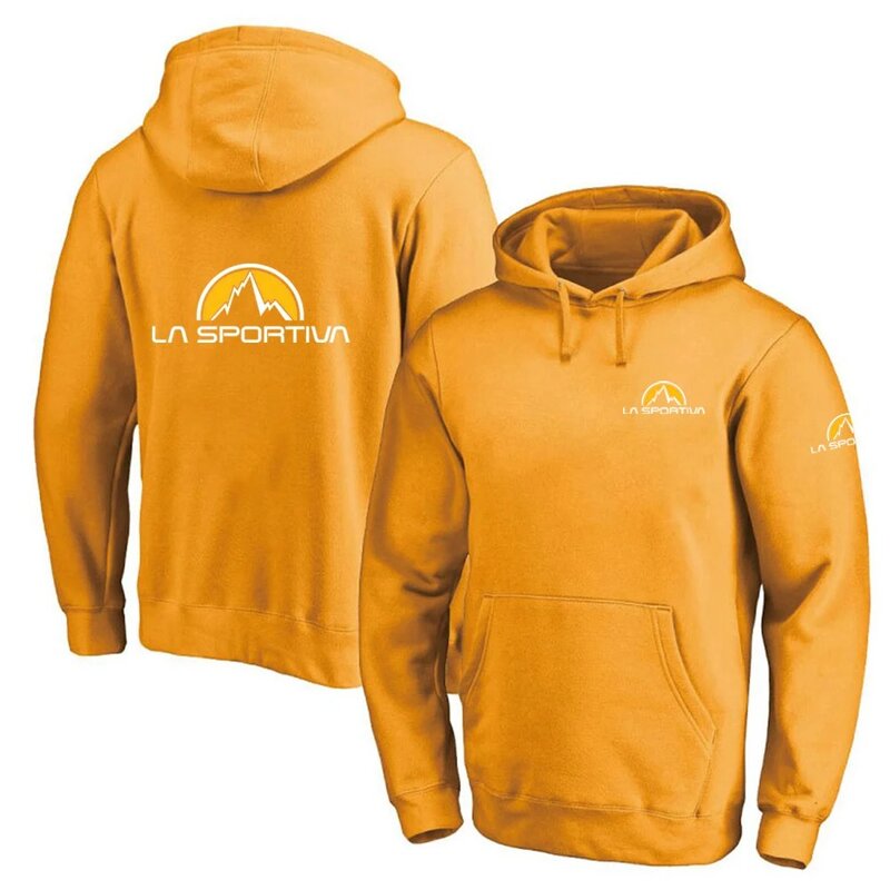 2024 Spring Autumn Men's La Sportiva Logo Printing Fashion Long-Sleeved Loose Solid Color Classic Sports Hooded Pullover Hoodies