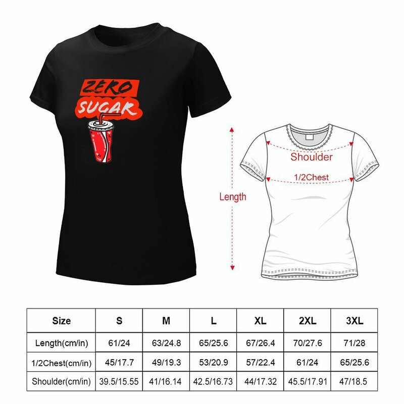 Camiseta Zero sugar para mujer, blusa coreana, ropa de verano, 2024