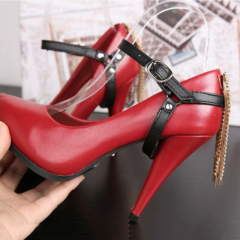 1 Pairs Women's Detachable Faux Leather Shoe Strapss, Lady