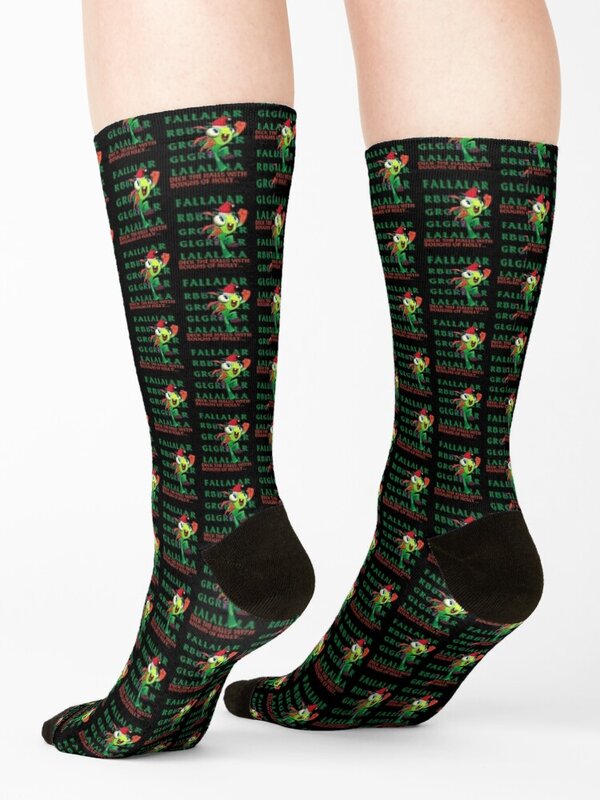 Meias de compressão de Natal Murloc masculinas, meias coloridas antiderrapantes para meninas