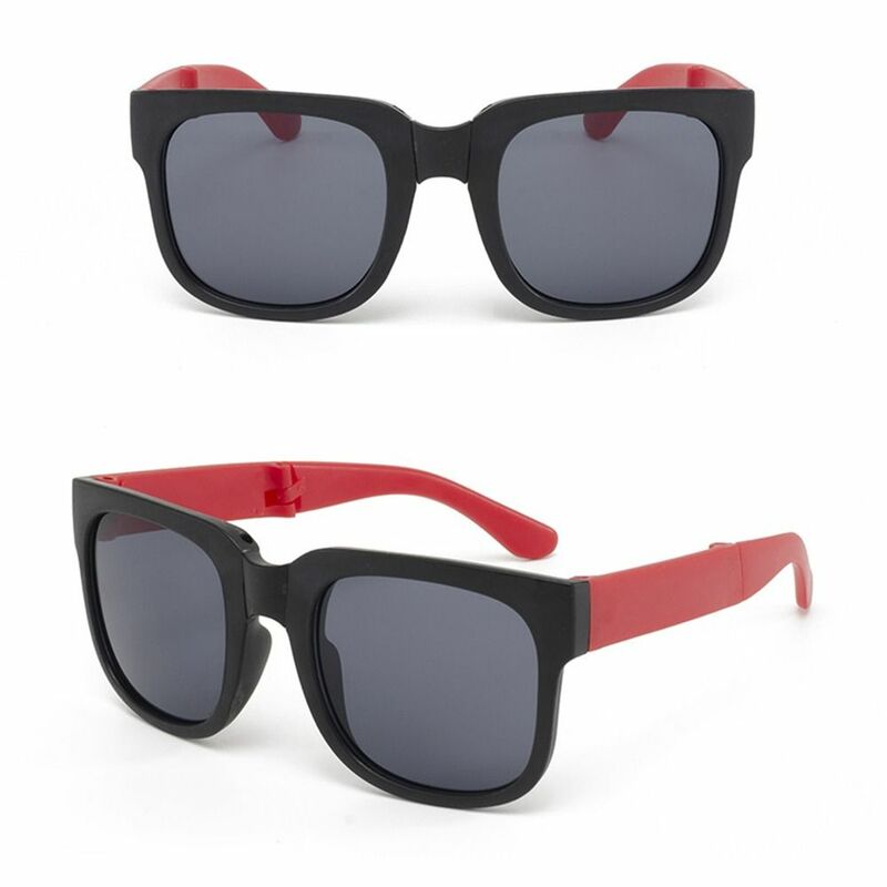 Kacamata hitam bingkai kotak kacamata hitam antik UV 400 kacamata hitam lipat luar ruangan teduh untuk balita anak laki-laki dan perempuan