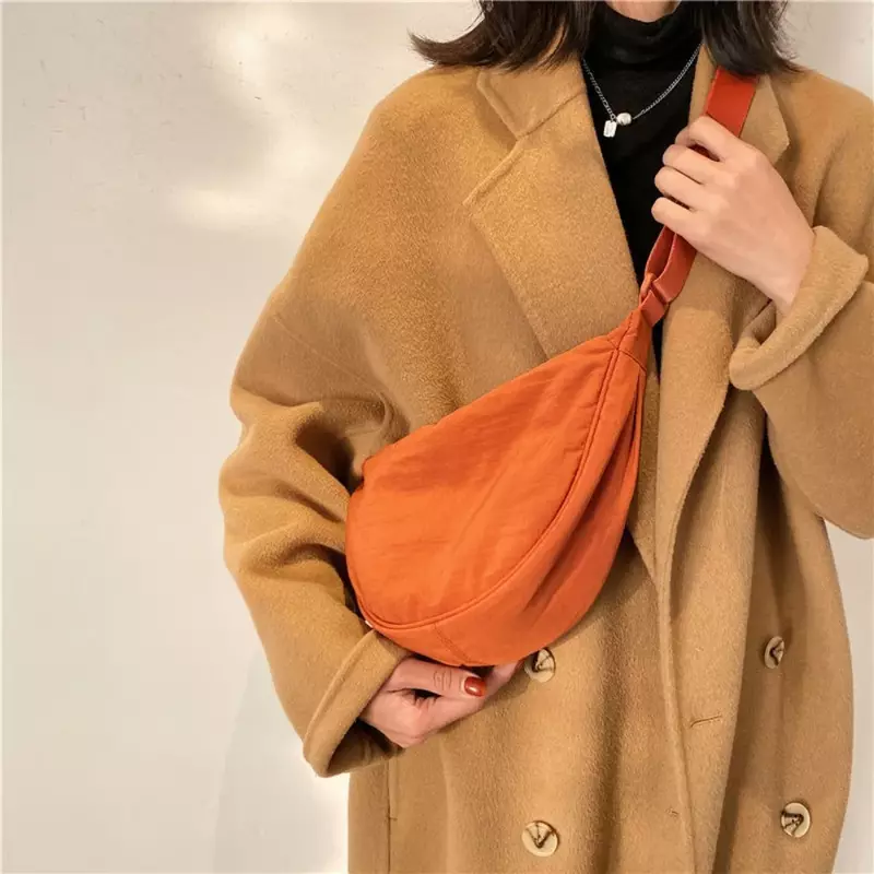 Сумка-хобо Женская нейлоновая, Роскошный дизайнерский саквояж на плечо, вместительная забавная простая поясная сумочка