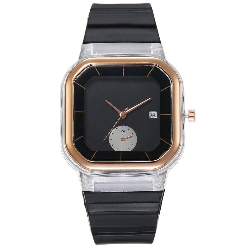 Relógio de pulso de quartzo de design minimalista feminino, silicone, elegante, presente de dia dos namorados para namorada