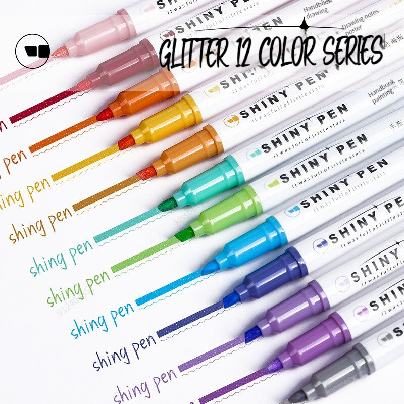 4 kolory/pudełko Kawaii brokat zakreślacz pastelowy delikatny pastelowy zakreślacz notatnik malowane artykuły szkolne