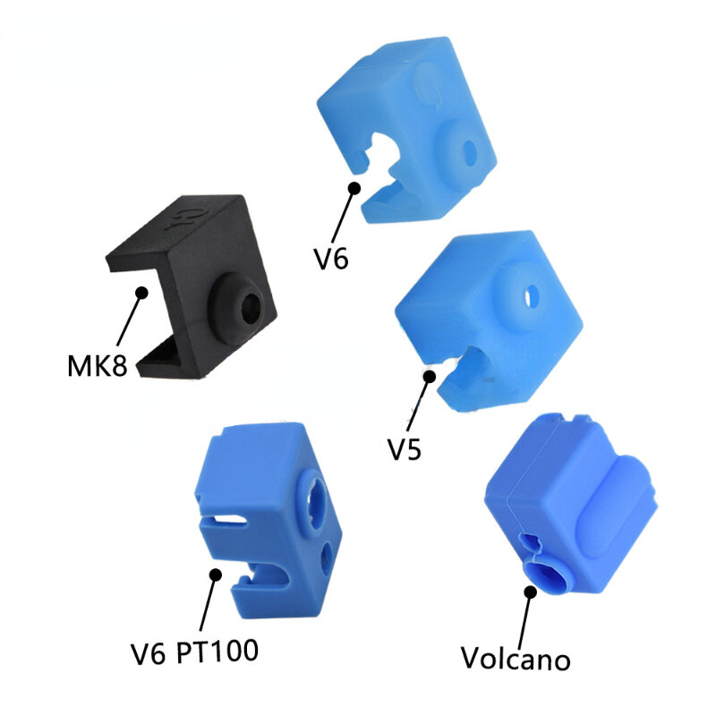 Cubierta protectora de silicona para calentador, bloque de calor para E3DV6/V5 MK8/Volnaco/Volcano PT100/CR-10/CR6 SE/Ender3S1