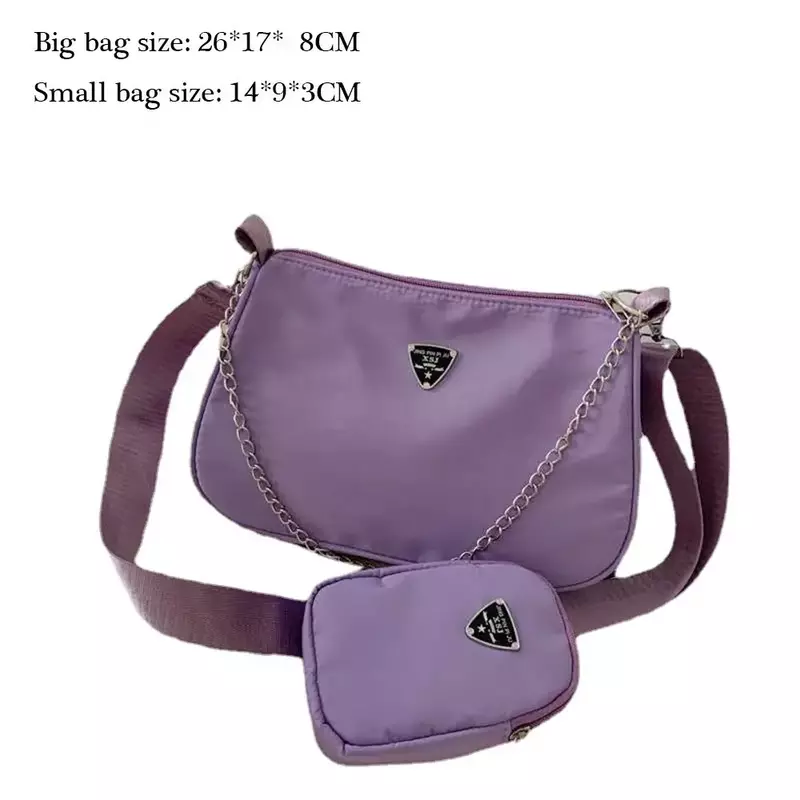 Two-piece Package Fashion Bag with Square Small Bag Women's Fashion Handbags Retro Messenger Bag Crescent Chain Crossbody Bag