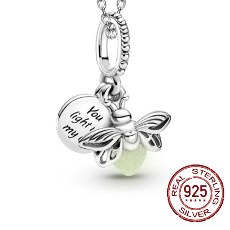 Shoous Firefly-Perles de charme en argent regardé 925, convient au bracelet Pandora original, collier de bijoux en argent, cadeau de bricolage exécutif