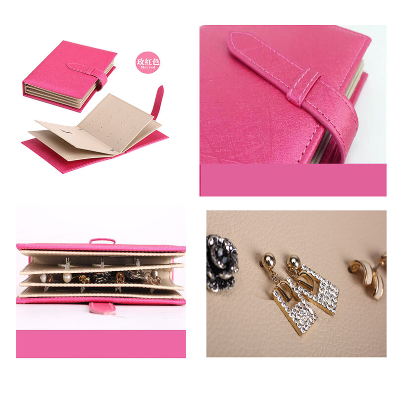 Портативные кожаные серьги-гвоздики, книжка для хранения, креативная Корейская мини-сумка для ювелирных изделий для женщин, для путешествий