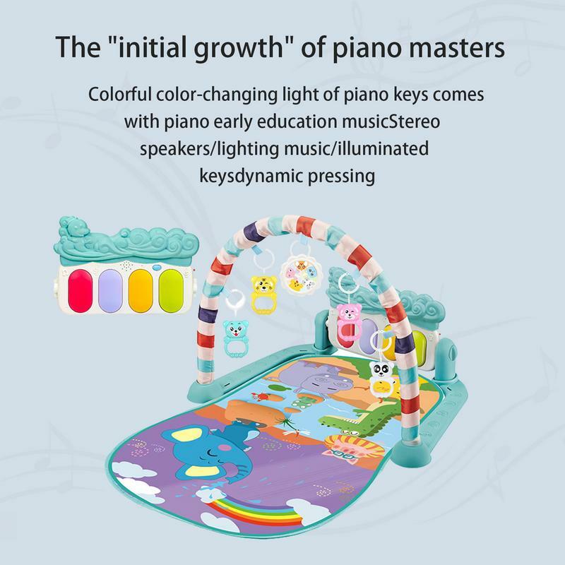 Piano antiderrapante grosso Kick and Play Gym para bebê, toque auditivo visual, desenvolvimento cognitivo para crianças e bebês
