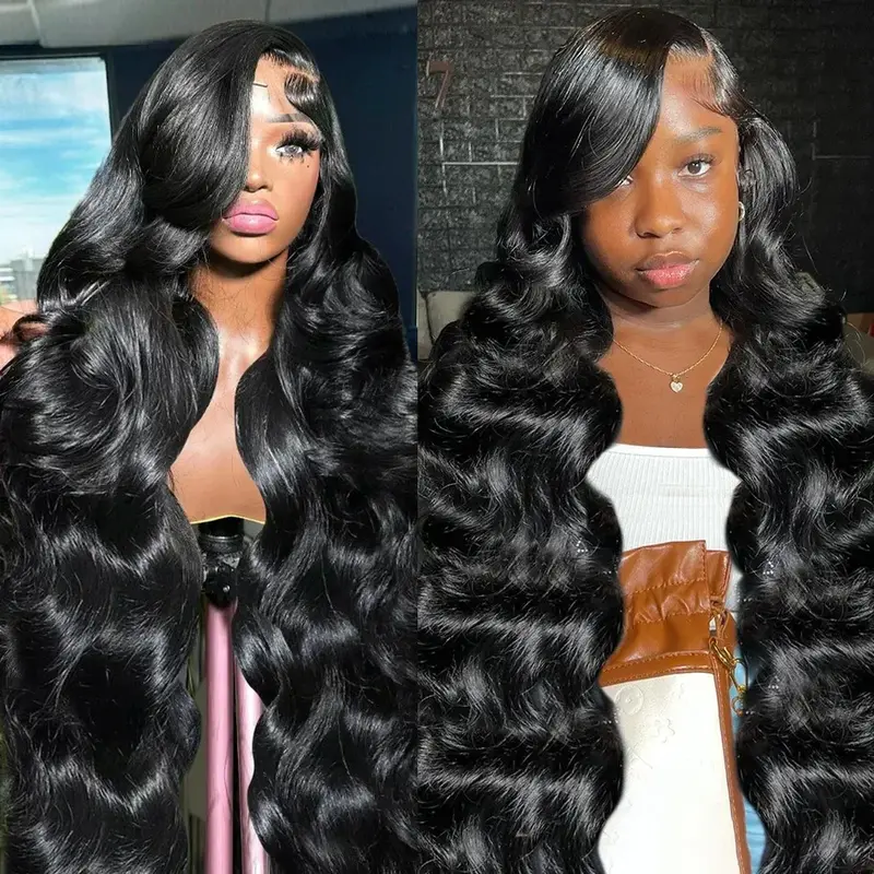 Pelucas frontales de encaje transparente para mujeres negras, cabello humano ondulado, densidad de 180, 30, 40 pulgadas, 13x6, HD, 13x4