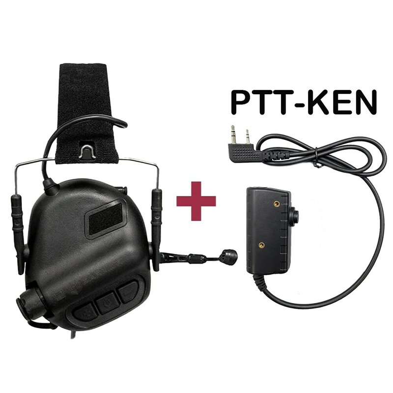 M32 MOD4 Tático Caça Headset, Tiro Ouvido, Microfone, Suporte De Comunicação De Voz, Adaptador PTT