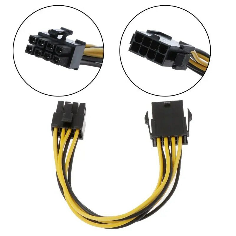YYDS 8-pinowy adapter kabla zasilającego procesora (7,09 cala) 8-pinowe złącze męskie na 8-pinowe złącze żeńskie