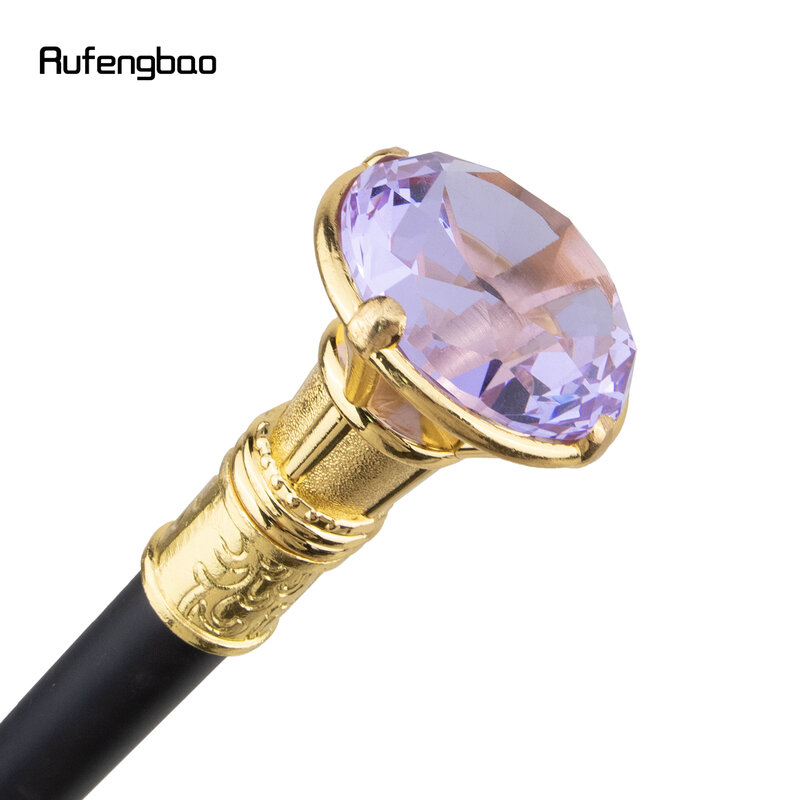 Bâton de marche doré en diamant violet clair avec plaque cachée, canne d'autodéfense, cosplay à la mode, 93cm