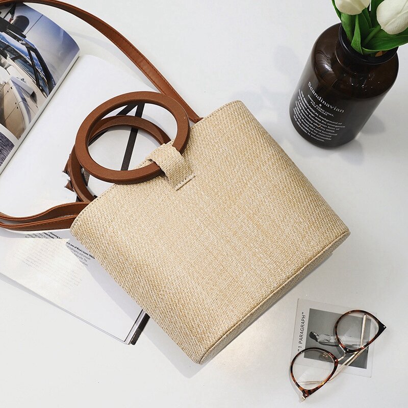 Hot Kf-8PCS Wooden Round Shaped Handles Replacement For Handmade Bag Handbags Purse Handles