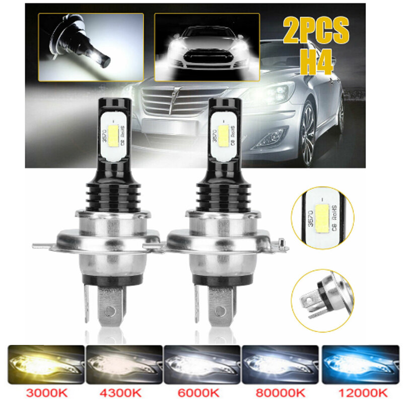 LED CSP 자동차 헤드라이트, 자동차 안개등, 9005 HB3 9006 HB4 H1h3 H16JP LED 램프, 주간 DRL 라이트, 자동 6000K, 12V, 24V, 2 개