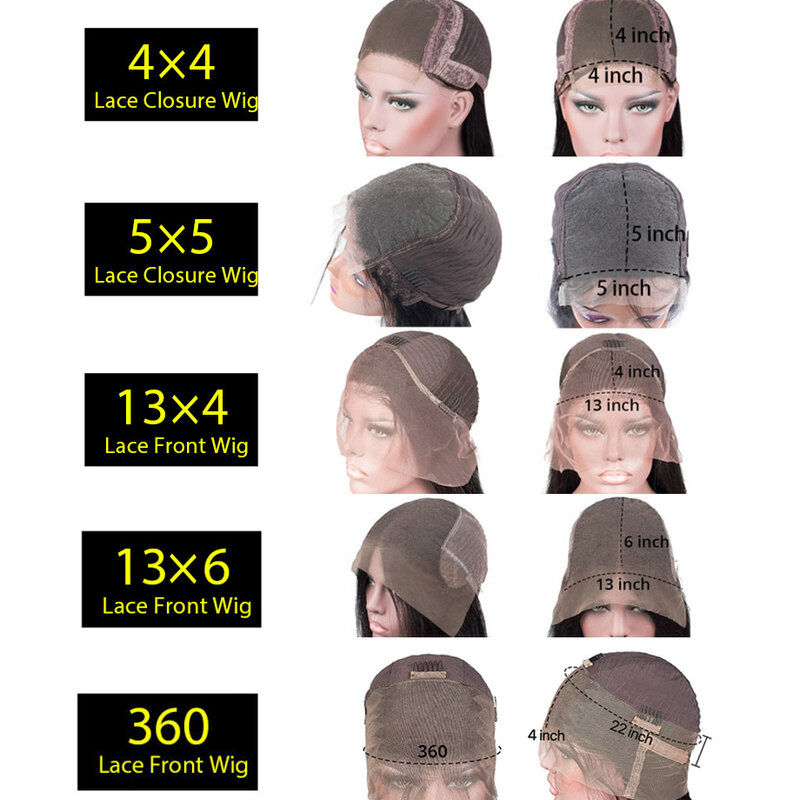Perruque de Cheveux Naturels Bouclés sans Colle pour Femme, Pré-Plumé, Prêt à vitation, 13x6 HD, 36 Pouces, 360 Full Lace