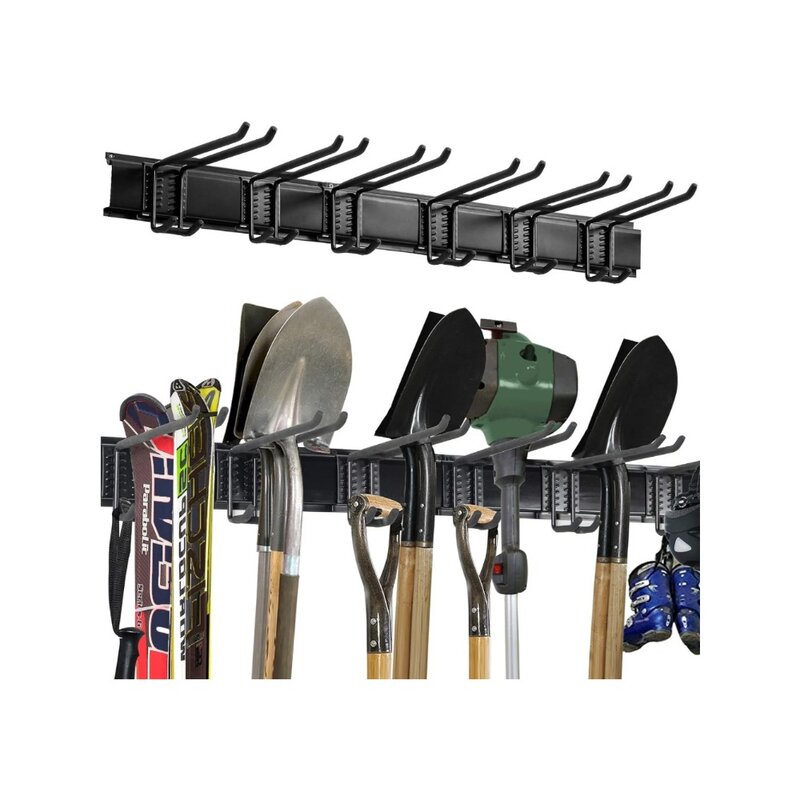 Aking Ace-estante de almacenamiento de herramientas de montaje en pared, organizador de herramientas de garaje de alta resistencia, ganchos y perchas de pared para herramientas de jardín