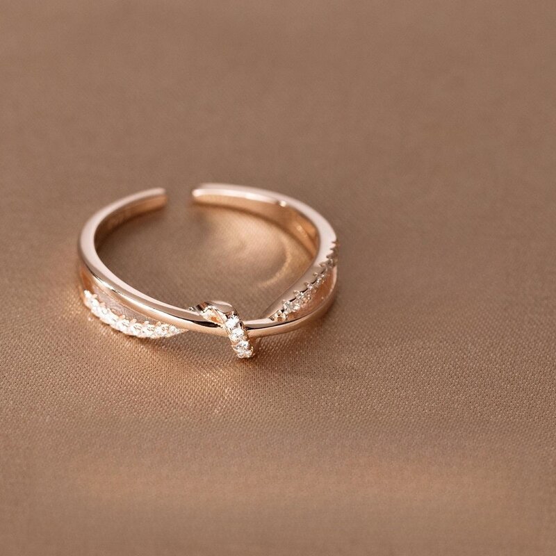 925 Sterling Zilveren Kruis Knopen Zirkoon Ringen Voor Vrouwen Meisjes Bruiloft Luxe Sieraden Accessoires Sieraden Argent 925