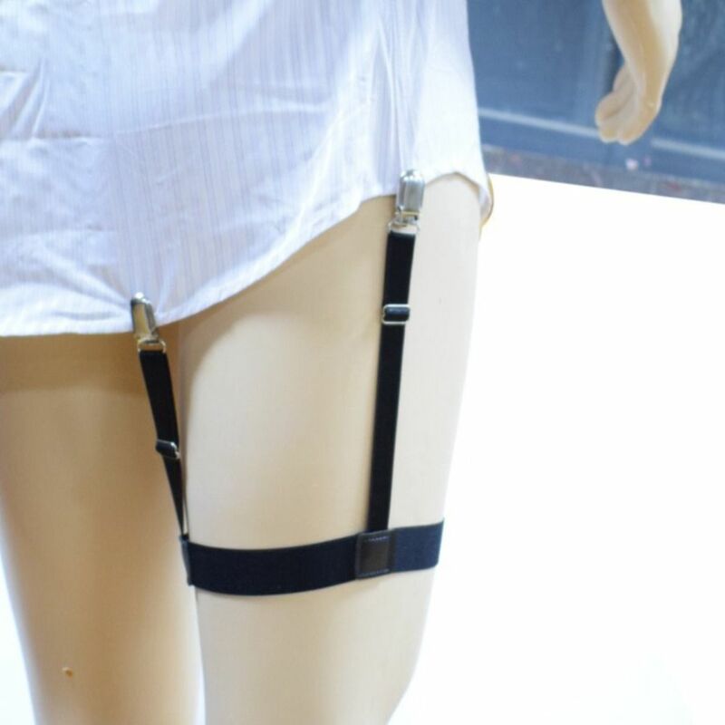 Adjustable Shirt Stay Belt New Non-slip Elastic Leg Thigh Suspender Garters Strap Shirt Holders Leg Suspenders Shirts Clips