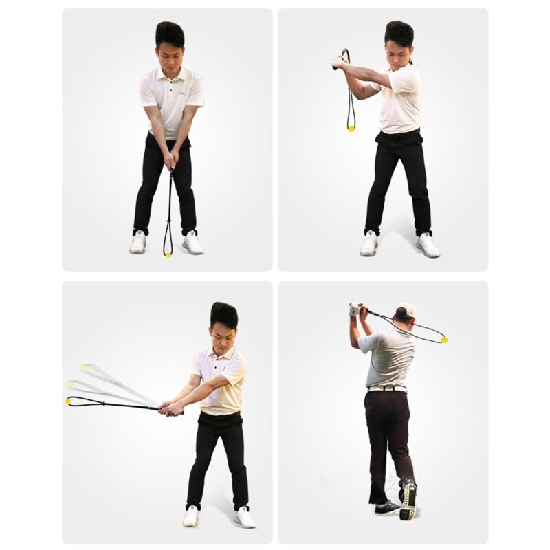 Portable Golf Swing Training Rope Adjustable Golf Assistance Exercises Rope