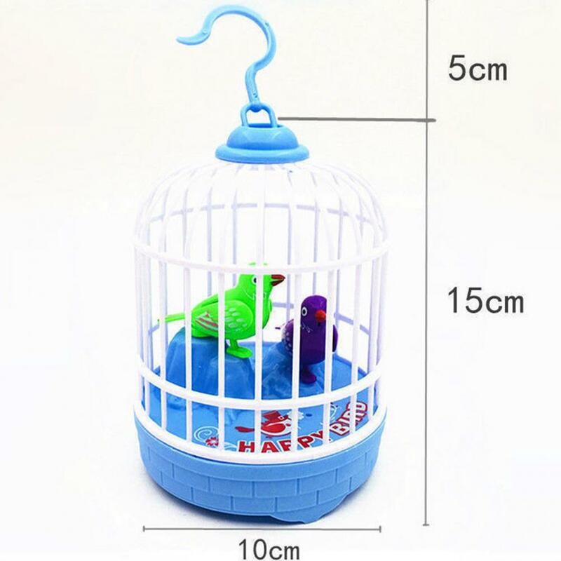 Cute Crisp Sound Festival Gift Birds Cage Toy Electric Voice Control Induction Sound Simulation Bird Cage