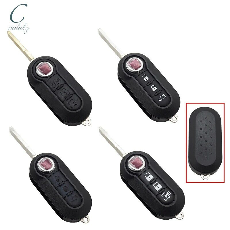 Cocolockey Smart Key for Car Key Shell Case Fob for FIAT 500 Panda Punto Bravo Ducato Stilo Remote Auto Key 3 Button SIP22 Blade
