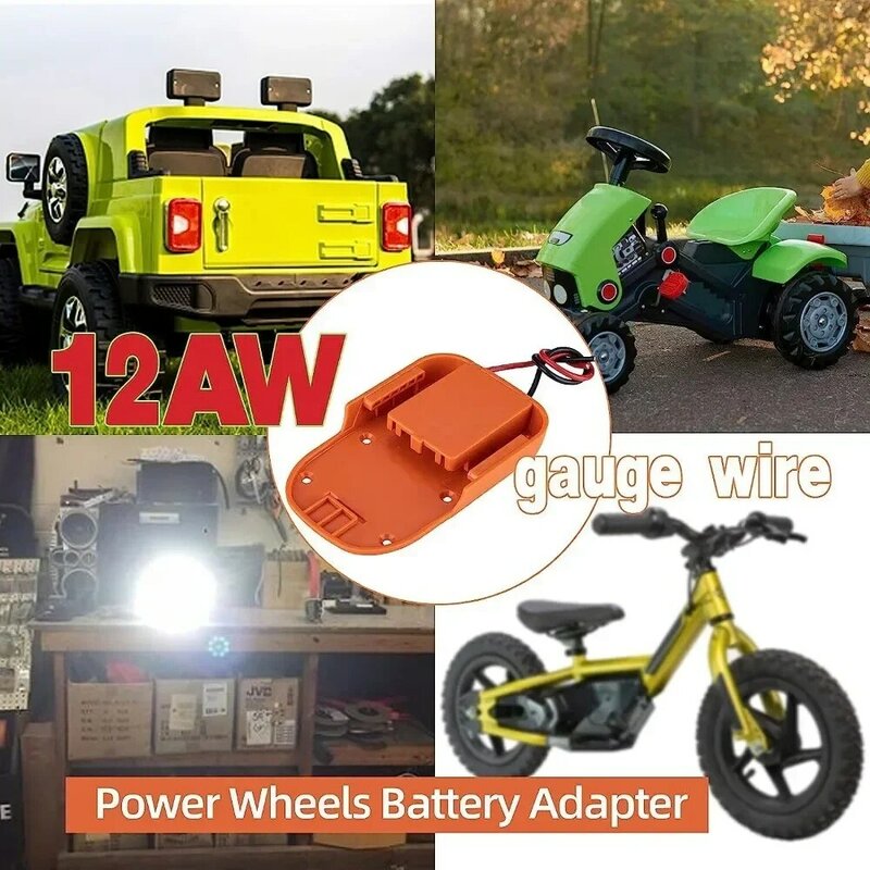 Power Wheel Adapter for Ridgid for AEG 18V li-ion Battery Dock DIY Power Connector for Rc Car, 12 Gauge Robotics, Rc Truck