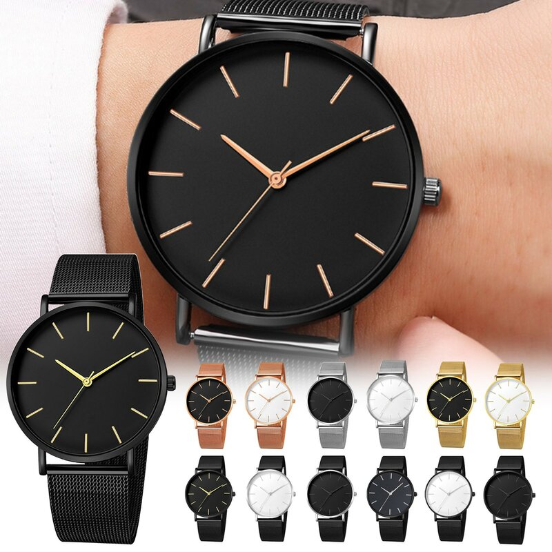 Luxe Horloge Quartz Horloge Rvs Wijzerplaat Casual Armband Horloge Mesh Band Quartz Horloge Quartz Horloge Elegant Man Horloge