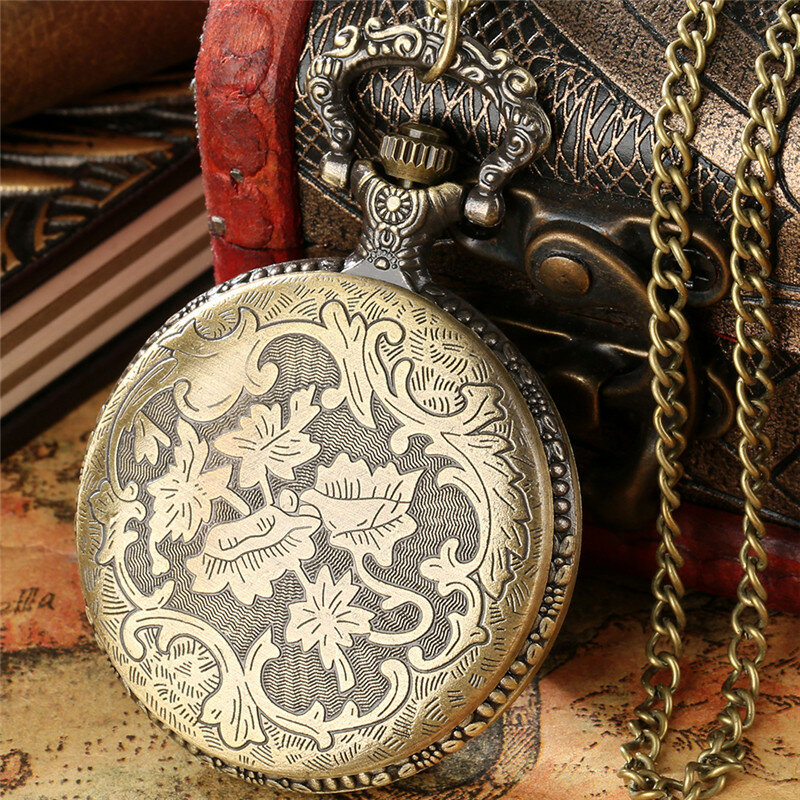 Reloj de bolsillo de cuarzo antiguo con cubierta de cola de dragón Steampunk para hombres y mujeres, collar con cadena colgante, número árabe, regalos coleccionables