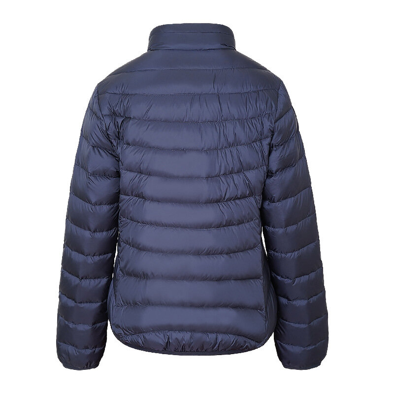 Женский легкий пуховик, короткая осенне-зимняя новая куртка со стоячим воротником, теплый тонкий однотонный пуховик