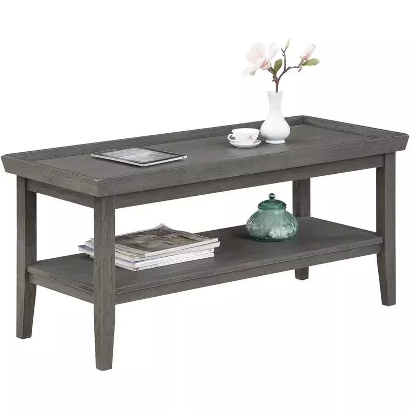 Wirelbrush tavolino da caffè grigio scuro tavolino da caffè in legno con ripiano mobili tavoli da ristorante Basses mobili da soggiorno lato
