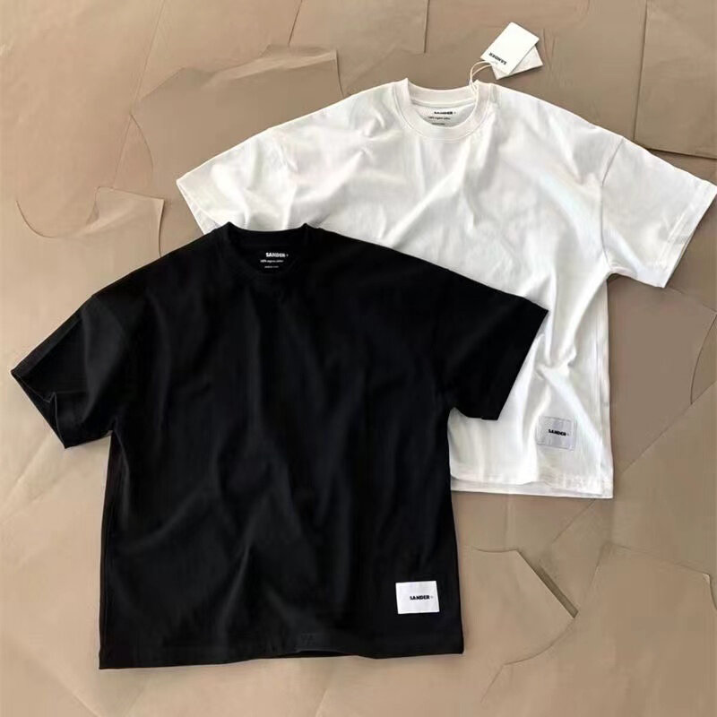 Summer Fashion JIL Brands High quality style JILs Man And Women Cotton Short Sleeve T-shirts Loose SANDERs Outdoor Casual Tee